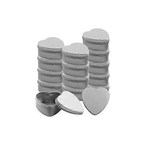 15 boîtes métalliques en forme de cœur pour bougies, pots à bougies vides, idéales pour la fabrication de bougies et de bonbons. (1/5)
