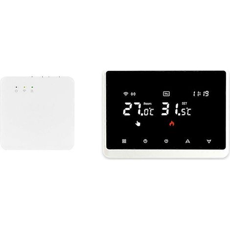Thermostat intelligent WiFi, contrôleur de température sans fil RF Tuya pour chaudière à gaz, compatible avec (1/5)