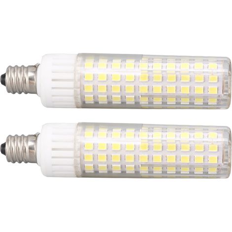 Lot de 2 ampoules LED type maïs, ampoule LED blanche 6000 K, SMD 125 avec résistance 2835, culot à vis E12, convient pour la maison, l'atelier, le bureau, tension 100 à 130 volts (1/5)