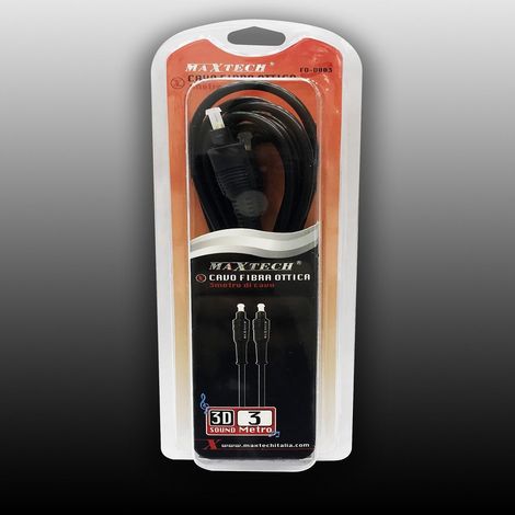 MaxTech - Cavo Fibra Ottica Da 3 Metri Digital Surround Audio Digitale 3d Maxtech Fo-d003 -