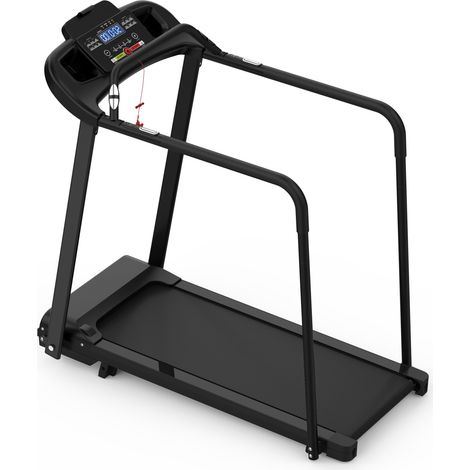 Tapis de course marche pour seniors, pliable, structure stable et sécurisée, grand écran LED, longue rampe d’équilibre, dimensions 121×63×114,5 cm, capacité 120 kg