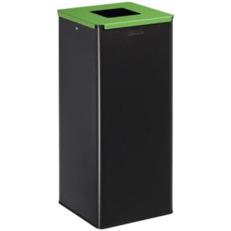 Poubelle de tri sélectif Calitri - verre - 40l - gris manganèse / vert jaune - RAL 6018 (1/3)