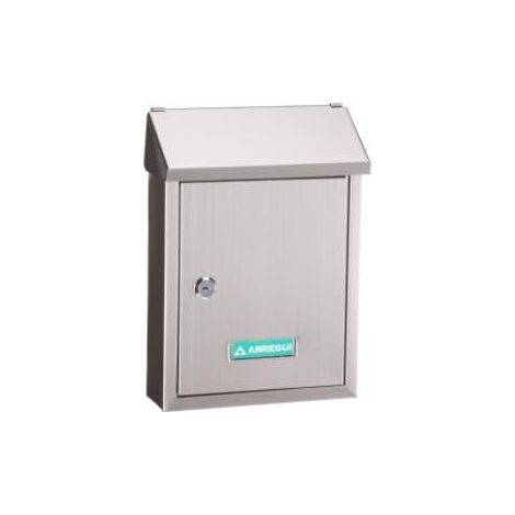 ARREGUI Smart E5727 Boîte aux Lettres Individuelle en Acier Inoxydable, Taille S (Courrier format A5), Petite Boîte aux Lettres, Avec Fente Arrière, Facile à Installer, Anticorrosion, Inox