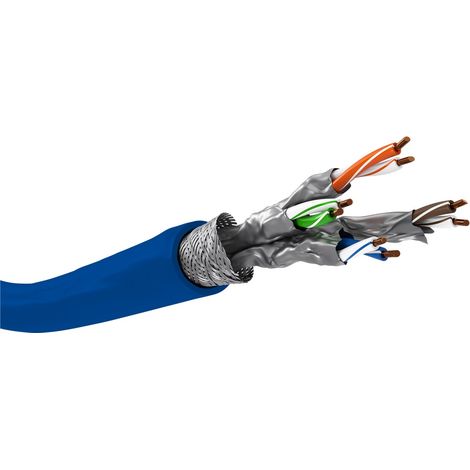 goobay Cavo de rete LAN CAT 7A 50 m, S/FTP, conduttore de rame AWG 22/1, LSZH, doppia schermatura, compatibile PoE/PoE+, per reti domestiche e aziendali, 75715
