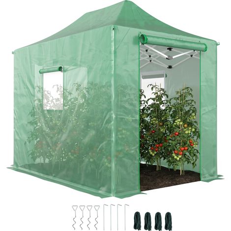 Serre pop up 200x300x270 cm pliable avec toit en pente portes et fenetres a fermeture eclair