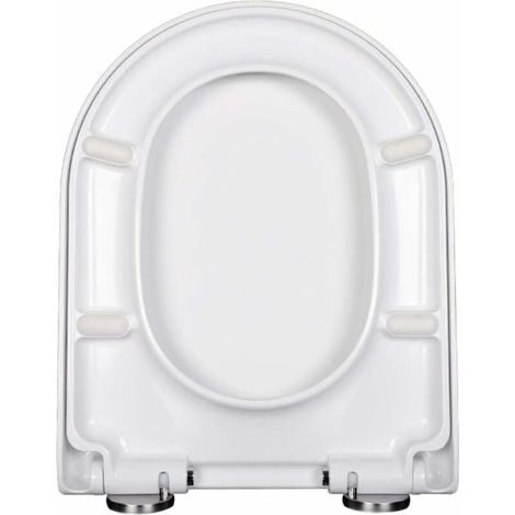 V-shaped and U-shaped toilet seat with soft closing and easy to clean White with a quick release button (U)