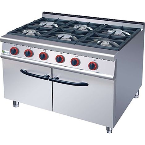 Fourneau gaz sur placard fermé - gamme 700 - 6 feux - AFI COLLIN-LUCY