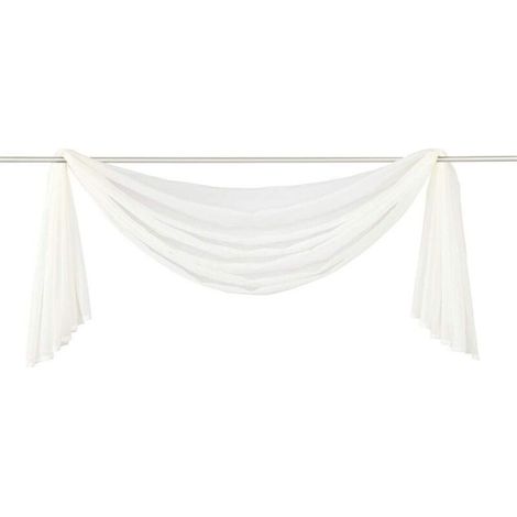 Lot de 1 rideau transversal en voile transparent pour chambre à coucher salon mariage, blanc crème, 140500cm-Ensoleillé (1/4)