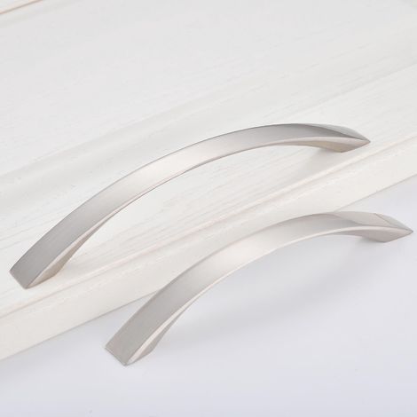 Set mit 10 Küchenschrankgriffen (96 mm) – Chrom – Türgriffe aus gebürstetem Nickel – Küchengriffe aus Edelstahl – Mittenabstand (1/5)