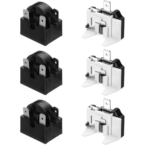 3 Set PTC Relay Starter Refrigerator 22 Ohm 4 Pin And Overload Protector Freezer 1/2HP For Compressor Refrigerator (1/5)