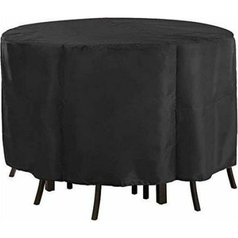 Housse Table Jardin - Ronde - 142 x 68 cm - Résistante UV Imperméable - 1 Pièce (1/4)