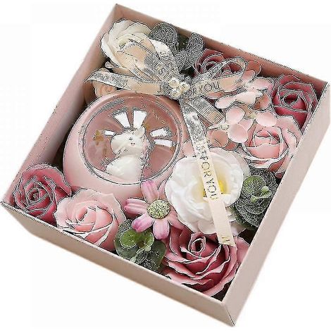 Caja de regalo con forma de rosa unicornio rosa para ventana, flor de rosa artificial, regalo romántico para el Día de la Madre, decoración para el hogar y la oficina Zs-yxt1569 (1/3)
