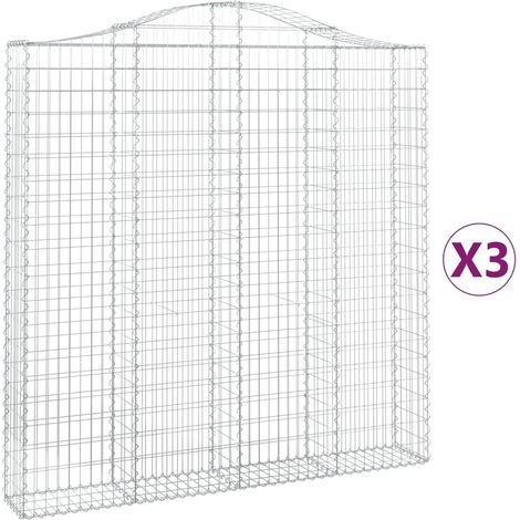 Maison Exclusive - Gabionen mit Hochbogen 3 Stk. 200x30x200/220cm