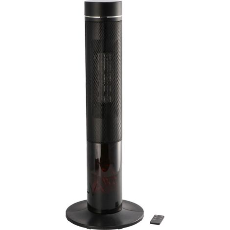 Regalo Italiano Termoventilatore a Torre 2000W con Telecomando e Oscillazione H 85 Cm Nero
