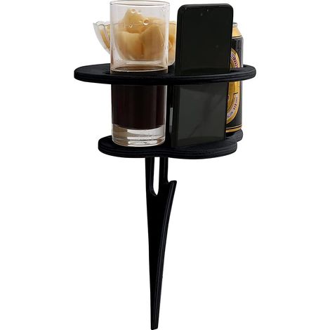 Table pliante d'extérieur pour bouteilles de vin/bière, table de pique-nique portable, mini-planche à bouteilles pour la plage, le jardin, la pelouse et le camping. (1/5)
