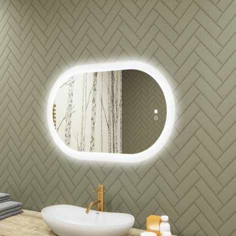 Miroir lumineux de salle de bain LED 80x50 cm – Interrupteur tactile – Anti-buée – Éclairage décoratif – Technologie LED avancée – Artforma