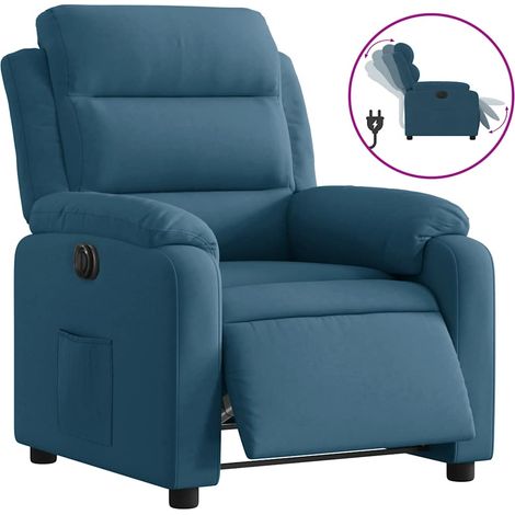 Fauteuil de Salon,Chaise,Fauteuil inclinable électrique bleu velours CFW392013 (1/5)