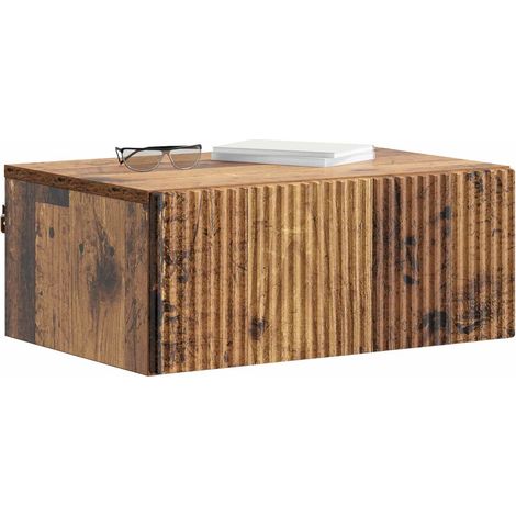 Maison Exclusive - Mobiletto da notte a muro 2 pcs Legno antico 49 x 34,5 x 20 cm