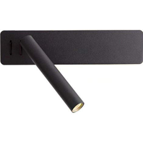 Einteilige Wandleuchte für Schlafzimmer, Flur, Wohnzimmer, Leseecke, verstellbarer Spot (schwarz) – 270 x 65 x 63 mm (1/4)