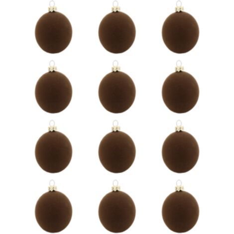 Boule de Noël floquée en velours de 6 cm (2,4 pouces), ornement décoratif en plastique, convient aux sapins de Noël, aux fêtes, aux mariages, aux soirées et à la décoration intérieure