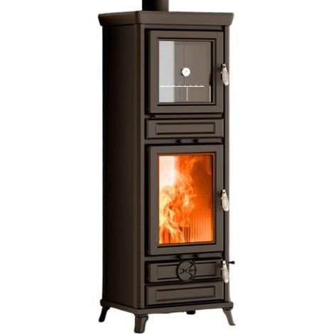 Thermorossi – Poêle à bois avec four en fonte 12.5 kW – Rendement 86.7% – Capacité four 34L – Pour bûches jusqu'à 33 cm (1/5)