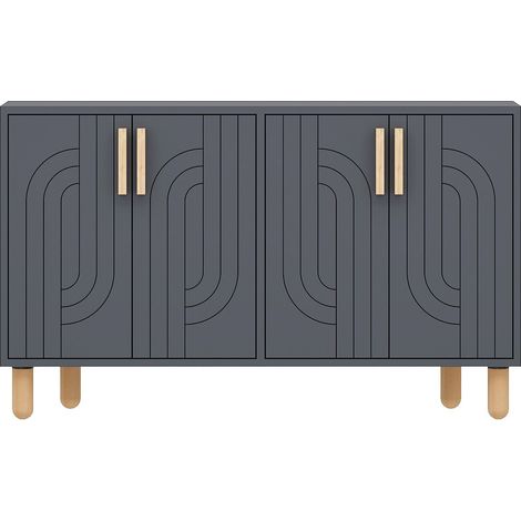 Credenza in legno "Rodney" - 120 x 30 x 74 cm - Grigio antracite