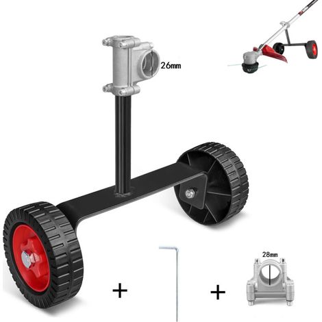 Roues motrices réglables pour tondeuse à gazon – Support portable avec collier de fixation 26 mm et 28 mm