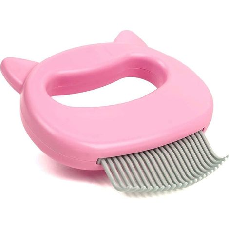 Brosse de massage du cuir chevelu pour l'épilation, douce et démêlante, idéale pour les chats et chiens à poils longs et courts (rose).-AquaForge (1/5)