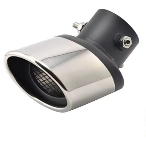 Embout d'échappement universel en acier inoxydable 57mm Compatible for 57mm finition chromée, cache d'échappement arrière argenté (1/5)