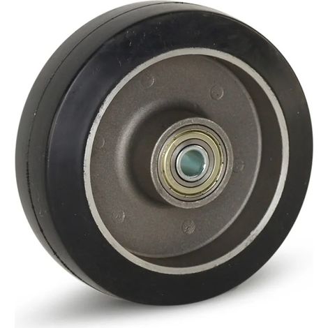 Roue libre - MESO - Caoutchouc élastique noir - 125mm - 300kg