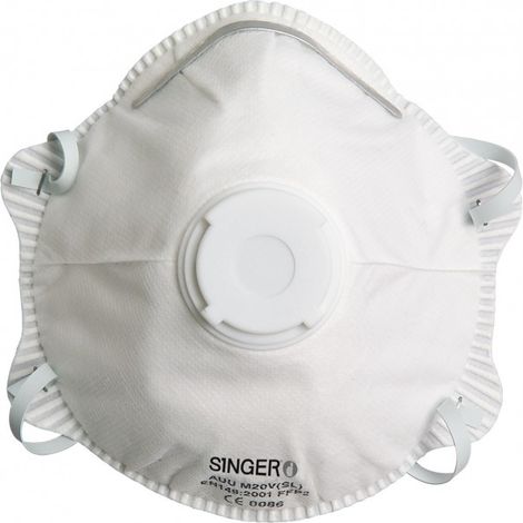 Klassische Halbmaske mit Ventil SINGER FFP2 NR D - Packung mit 10 Stück - AUUM20VSL