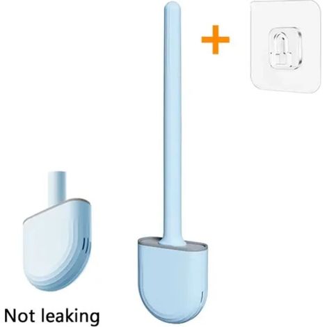 Silicone toilet brush with holder and leak-proof base for bathroom - AquaForge (1/5)