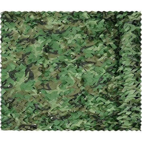 Filet de camouflage, nylon, Protection solaire, Anti-éblouissement pour camouflage chasse deco jardin ombrage, 45m, Vert jungle (1/5)