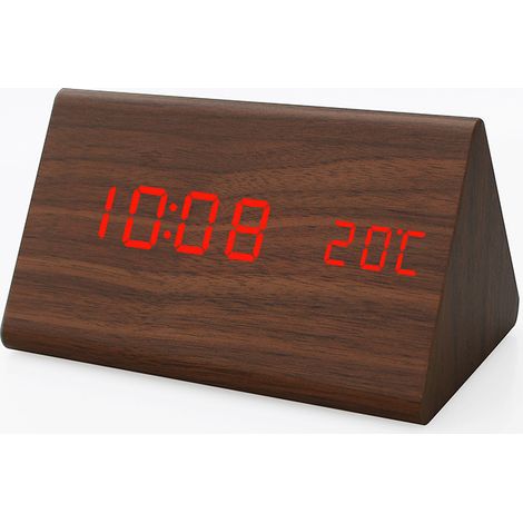 Wecker, Kinderwecker, multifunktionaler kreativer digitaler elektronischer Wecker aus Holz, Bettschrank, Stummschaltung für Zuhause, Büro, Dekoration
