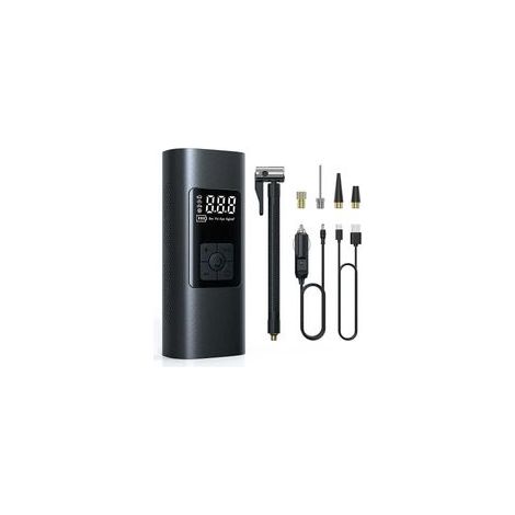 Gonfleur de pneu sans fil recargable con batería de 6000 mAh - Pompe à air électrique portable pour voiture et vélo, arrêt automatique.