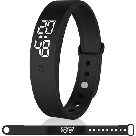 Bracelet Alarm - Rappel Vibratoire Silencieux - 2 Minuteries Programmables - Convient Enfants Et Adultes - Pour Routines Quotidiennes - Noir