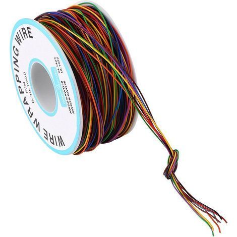 Câble Electrique de Cuivre Etamé Isolant 250 m 30AWG P/N B‑30‑1000 8 Couleur Fil Électrique pour le Test Electronique de Carte Mère, Ecran LCD Ordinateur Portable (1/4)