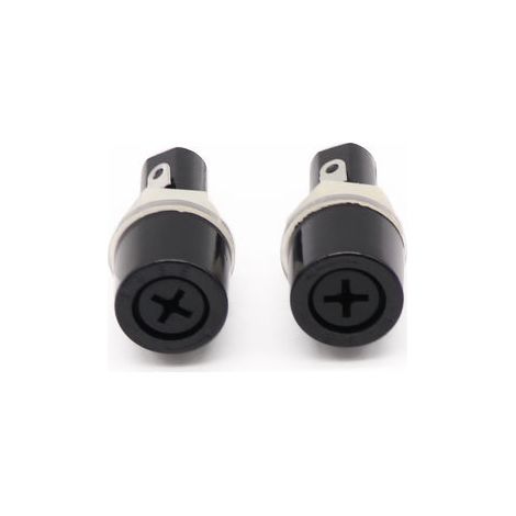 Short cross fuse holder MF-528, black cross-shaped fuse head, large head and short body. (1/4)