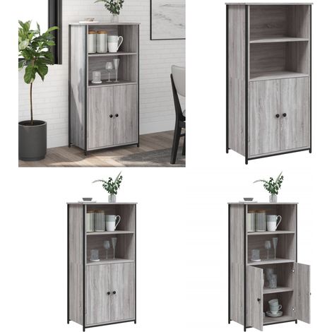 Buffet haut sonoma gris 62x36x121,5 cm bois d'ingénierie - Buffet Design Moderne - Meuble Rangement - Armoire Salon - Commode Gris - Mobilier Chambre - Home & Living (1/5)