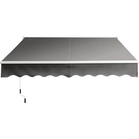 Einziehbare terrassenmarkise 295 x 250 cm grau aluminium