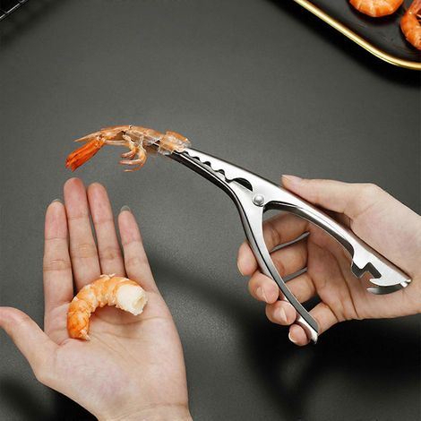 Éplucheur de crevettes en acier inoxydable, déveineur de homards, outil pour enlever la carapace (1/4)