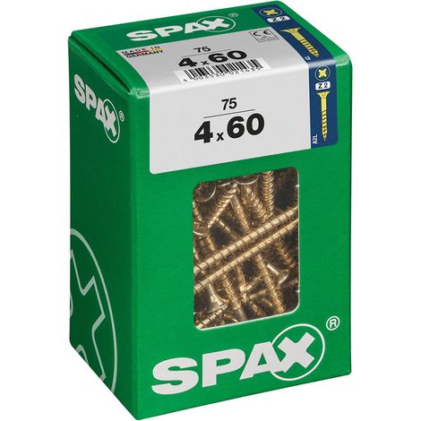 Boîte 75 Unités. Vis A Bois Spax Cab. Plat Yellox 4,0x60mm Spax (1/2)
