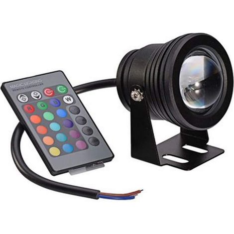 Projecteur LED subaquatique Pool Source avec télécommande, éclairage de bassin/aquarium à changement de couleur (coque noire RGB) 10W Noir [Classe énergétique A] (1/5)