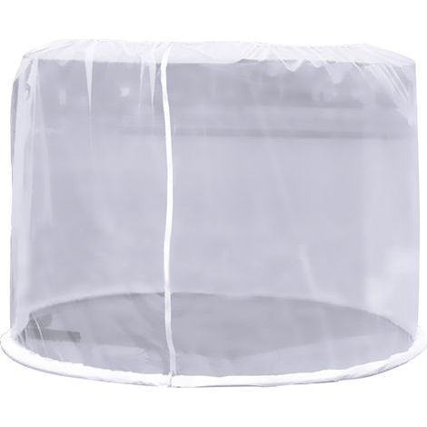 Moskitonetz für zentralen Sonnenschirm (Bananenschirm) – Weiß – 300 × 230 cm – Mit Wasseranschluss (1/5)