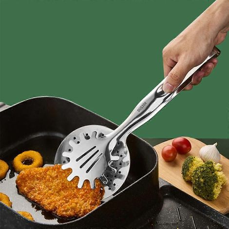 Cuillère à huile, écumoire, passoire avec pince, filtre pour friture et barbecue. (1/4)