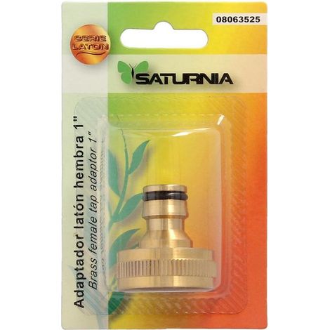 SATURNIA adaptador manguera laton 1 hembra , Adaptador manguera laton.  - Medida: 1 hembra.- Cuerpo realizado en latón.- Ideal para trabajos de jardineria.- (1/2)