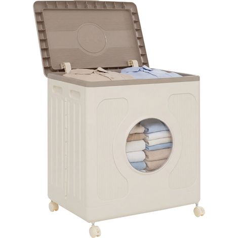 Boîte de rangement accessoires avec roulettes 58 x 41 x 68 cm pratique et ergonomique en pp gris
