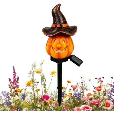 Lampes solaires citrouille étanches à piquer, figurine d'horreur effrayante, pour allée, jardin, pelouse, parterres de fleurs (1/5)