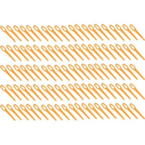 100 Stück Kunststoff-Schneidklingen, Zubehör für Rasentrimmer, Ersatzteile, manuelle Gartenscheren, Orange (1/5)