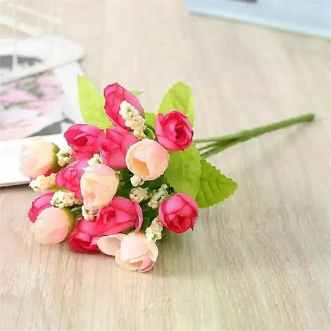 Fleurs artificielles d'extérieur résistantes aux UV, arbustes, plantes, fausses fleurs et verdure pour mariage, fête, bouquet de plantes d'intérieur (1/4)